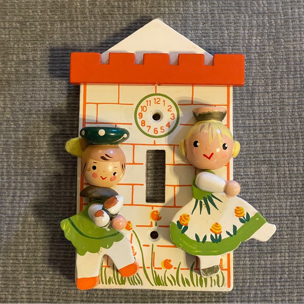 Vintage ‘Originals by Irmi’ Cinderella & Prince Charming Light Switch Cover Wood